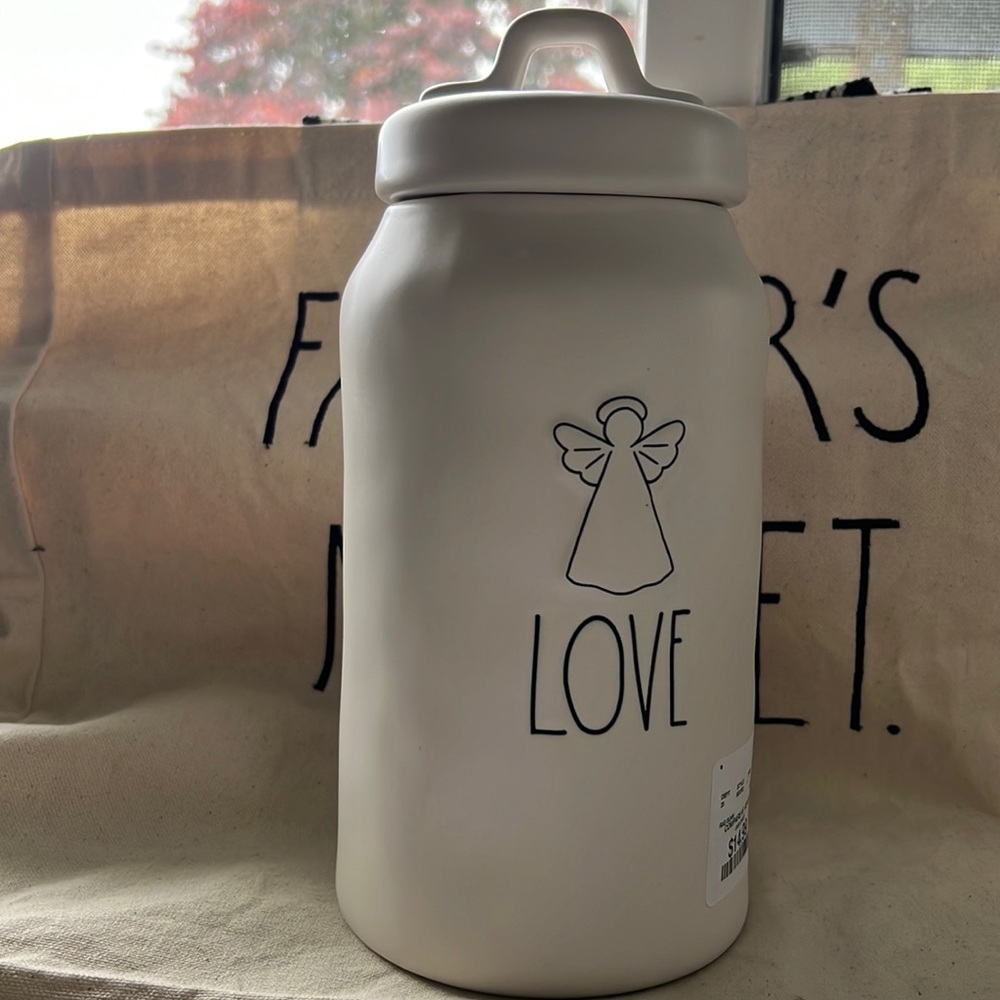 This is a Rae Dunn Love Canister.